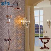 Luxury Classic Brass Bath Rain Faucet Bathroom Shower Set