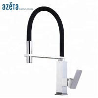 China Manufacturer Black Silicone Hose Sink Water Tap Mixer Brass Pull Down Kitchen Sink Faucet