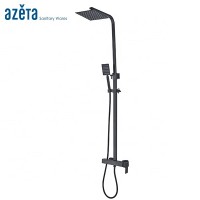 Wall Mounted Matt Black Handheld Rain Bathroom Shower Mixer Faucet Set