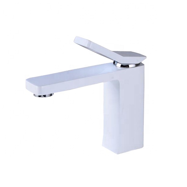 Azeta Single Handle Brass Copper White Wash Basin Modern Bathroom Sinks Faucet